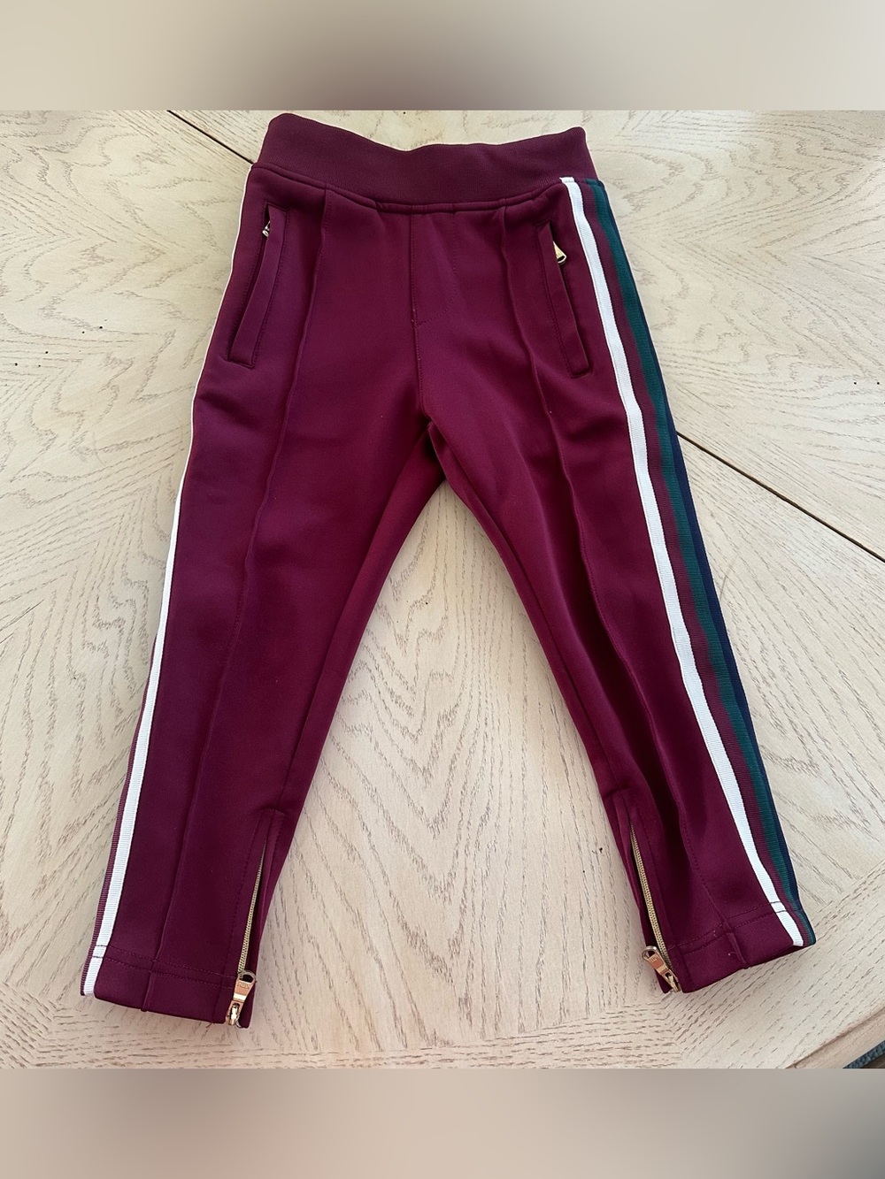 KITH Track Pants Side Zip Unisex Burgundy Ankle Size 4/5